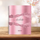 Blush roze metaal gekleurde marmer name 2023 planner