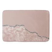 Blush roze metalen glitter badmat (Voorkant)
