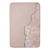 Blush roze metalen glitter badmat (Voorkant Verticaal)