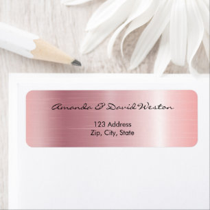 Blush roze metallic return address etiket