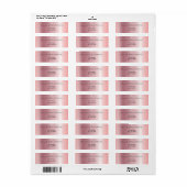 Blush roze metallic return address etiket (Full Sheet)