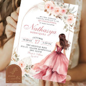 Blush roze Mexicaanse prinses Quinceanera Kaart