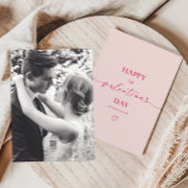 Blush Roze Minimaal 1e Jaar Valentijnsdag Kaart