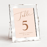 Blush roze minimale bruiloft kaart<br><div class="desc">Minimale en elegante trouwlijstaantal met moderne manuscripttekst die "Lijst"bij de bovenkant op een stompe roze achtergrond zegt.</div>