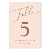 Blush roze minimale bruiloft kaart (Achterkant)