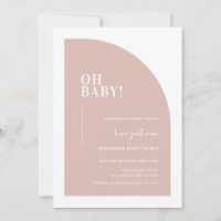 Blush Roze minimale halve Arch Oh Baby shower