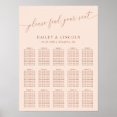 Blush roze minimale wedijverzetkaart poster (Voorkant)