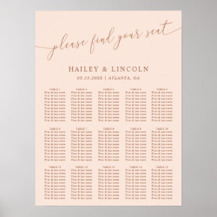 Blush roze minimale wedijverzetkaart poster