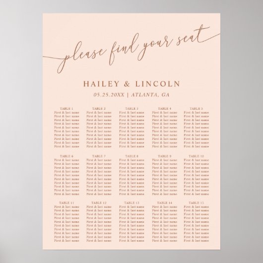 Blush roze minimale wedijverzetkaart poster (Voorkant)