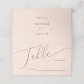 Blush roze minimale wedloop plaatskaartje (Buitenkant ongevouwen)