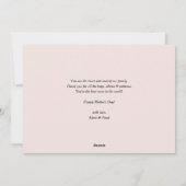 Blush Roze Minimalist Beste Mam Ooit Moederdag Feestdagenkaart (Achterkant)