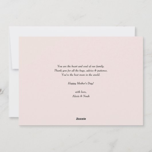 Blush Roze Minimalist Beste Mam Ooit Moederdag Feestdagenkaart (Achterkant)
