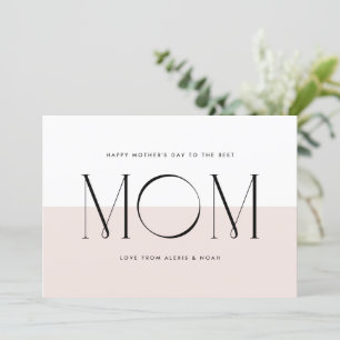 Blush Roze Minimalist Beste Mam Ooit Moederdag Feestdagenkaart
