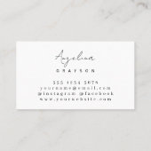 Blush roze minimalistisch feminishandgeschreven sc visitekaartje (Achterkant)