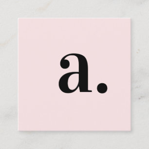 Blush roze minimalistisch monogram moderne QR-code Vierkante Visitekaartje