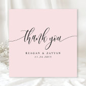 Blush Roze Minimalistisch Script Bruiloft Bedankkaart