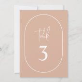 Blush roze minimalistisch tabelnummer dubbele boog kaart (Achterkant)