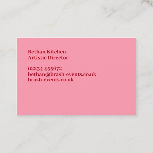 Blush roze minimalistisch Visitekaartje (Achterkant)