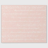 Blush roze minimalistische aangepaste tekstsneeuwv cadeaupapier (Vlak)