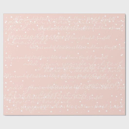 Blush roze minimalistische aangepaste tekstsneeuwv cadeaupapier (Vlak)