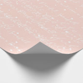 Blush roze minimalistische aangepaste tekstsneeuwv cadeaupapier (Hoek)