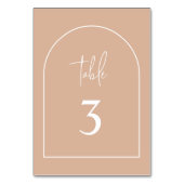 Blush roze minimalistische arch Wedtable Number Kaart (Voorkant)
