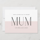 Blush roze minimalistische beste moeder ooit Moede Feestdagenkaart (Voorkant)