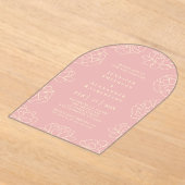 Blush roze minimalistische botanische bruiloft uit acryl uitnodigingen (Laagn)