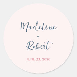 Blush roze minimalistische bruiloft envelop zegel