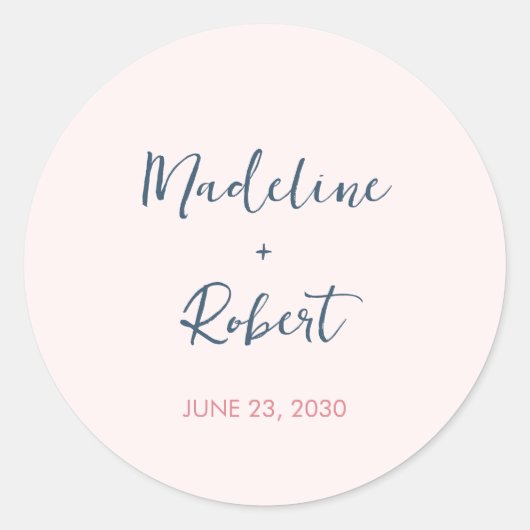 Blush roze minimalistische bruiloft envelop zegel (Voorkant)