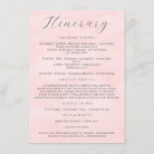 Blush roze minimalistische bruiloft weekend route informatiekaartje (Achterkant)