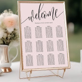 Blush Roze Minimalistische Bruiloft Zitkaarten Poster