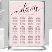 Blush Roze Minimalistische Bruiloft Zitkaarten Poster