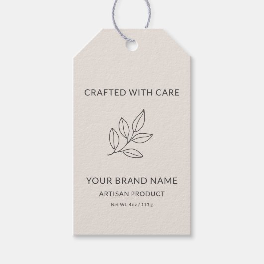 Blush Roze Minimalistische Business Botanische Pri Cadeaulabel (Voorkant)