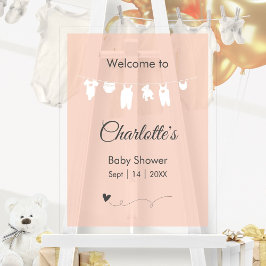 Blush Roze Minimalistische Doorschijnende Baby Mei Acryl Bord