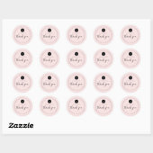 Blush roze minimalistische esthetiek Bedankt Circl Ronde Sticker (Vel)