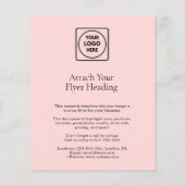 Blush roze minimalistische Logo | Schoon bedrijf Flyer (Achterkant)