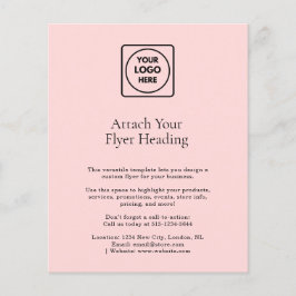 Blush roze minimalistische Logo | Schoon bedrijf Flyer