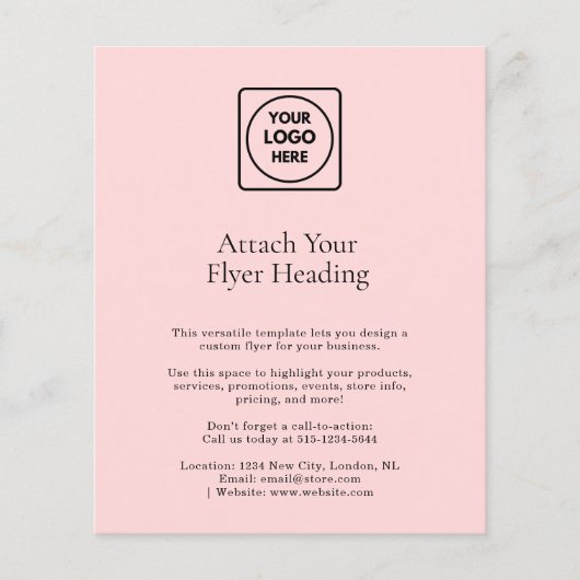 Blush roze minimalistische Logo | Schoon bedrijf Flyer (Voorkant)