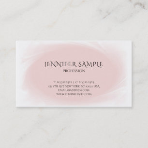 Blush roze minimalistische moderne elegante vlakte visitekaartje