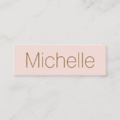 Blush roze minimalistische moderne netwerken mini visitekaartje (Voorkant)