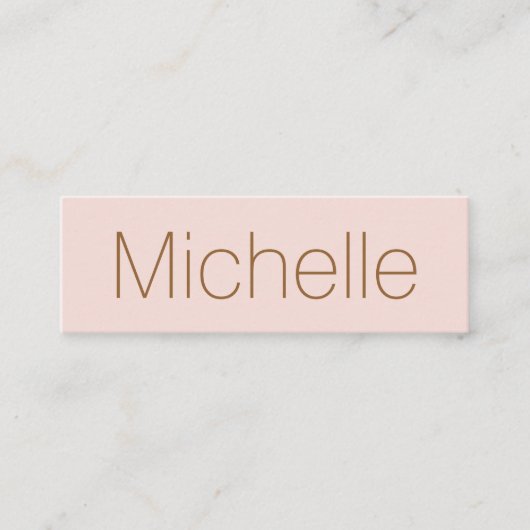 Blush roze minimalistische moderne netwerken mini visitekaartje (Voorkant)