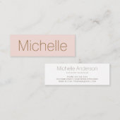 Blush roze minimalistische moderne netwerken mini visitekaartje (Voorkant / Achterkant)