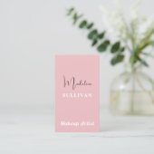 Blush roze minimalistische QR-code modern Visitekaartje (Staand voorkant)