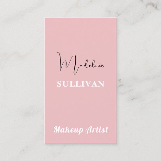 Blush roze minimalistische QR-code modern Visitekaartje (Voorkant)