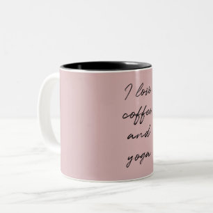 Blush roze minimalistische script Ik hou van koffi Tweekleurige Koffiemok