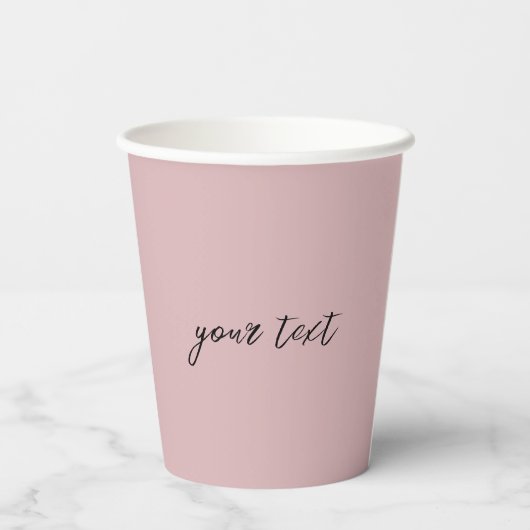 Blush roze minimalistische scripttekst grappig papieren bekers (Achterkant)