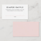 Blush Roze Minimalistische Typografie Luier Raffle Informatiekaartje (Voorkant / Achterkant)