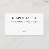 Blush Roze Minimalistische Typografie Luier Raffle Informatiekaartje (Voorkant)