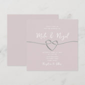 Blush roze minimalistische vierkante bruiloft uitn kaart (Voorkant / Achterkant)
